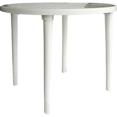 Стол из пластика круглый, D 90 см, цвет: белый