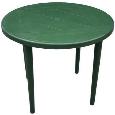 Стол из пластика круглый, D 90 см, цвет: болотный