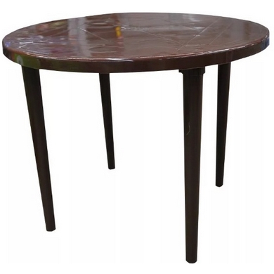 Стол из пластика круглый, D 90 см, цвет: шоколадный