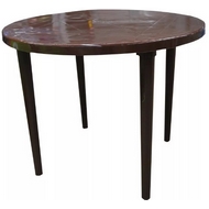 Стол из пластика круглый, D 90 см, цвет: шоколадный