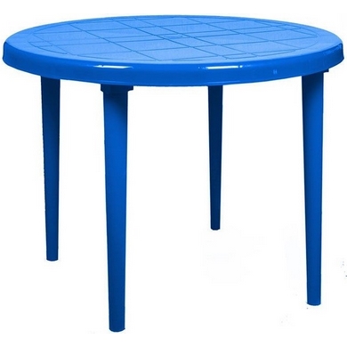 Стол из пластика круглый, D 90 см, цвет: синий
