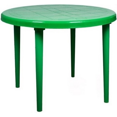 Стол из пластика круглый, D 90 см, цвет: зеленый