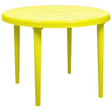 Стол из пластика круглый, D 90 см, цвет: желтый