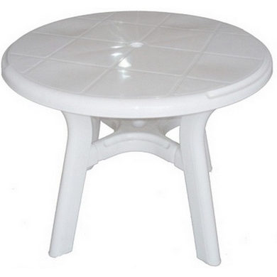 Стол из пластика круглый Премиум, D 94 см, цвет: белый