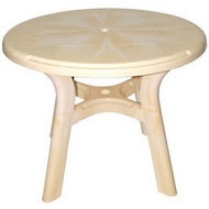 Стол из пластика круглый Премиум серии Лессир, D 94 см, цвет: самшит