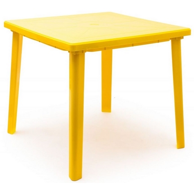 Стол из пластика квадратный, цвет: желтый