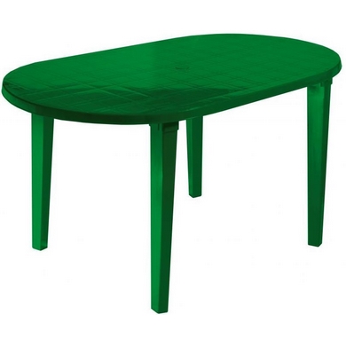 Стол из пластика овальный, цвет: темно-зеленый
