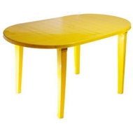 Стол из пластика овальный, цвет: желтый