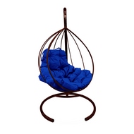Подвесное кресло  Капля (металл, коричневое с синей подушкой)