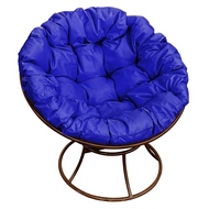 Кресло Папасан  (металл коричневый с синей подушкой)