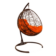 Подвесное кресло Круглый  (ротанг, коричневый-оранжевый)