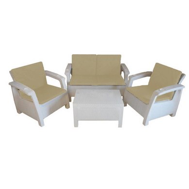 Комплект уличной мебели Yalta Premium Terrace Set White (иск.ротанг)
