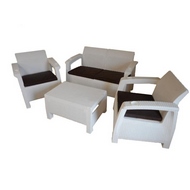 Комплект уличной мебели Yalta Terrace Set White (иск.ротанг)