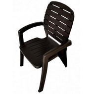 Кресло пластиковое с имитацией дерева Ибица шоколад