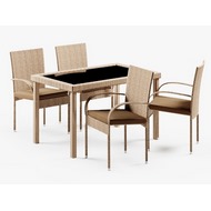 Комплект мебели стол Анкор и кресла Сантос (wood) иск.ротанг