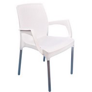 Кресло пластиковое с металлическими ножками Аэро белое