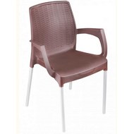 Кресло пластиковое с металлическими ножками Аэро шоколад