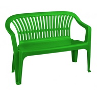 Скамейка пластиковая со спинкой Комфорт зеленая