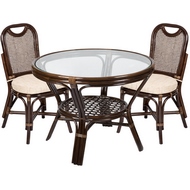 Обеденный комплект мебели (стол 22-02 и 2 стула 04-22) тёмно-коричневый