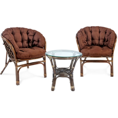 Комплект мебели Багама S (03-10 S) тёмно-коричневый (2+1)