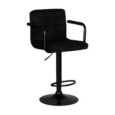 Стул барный KRUGER ARM BLACK (черный вельвет (LAR-E2041-52))