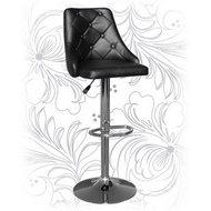 Барный стул 5021 с мягкой спинкой, цвет: черный