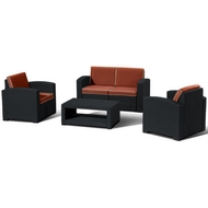 Комплект мебели Lux 4 (тёмно-серый, терракотовый)