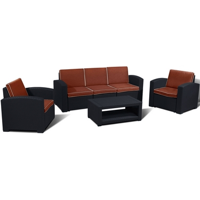 Комплект мебели Lux 5 (тёмно-серый, терракотовый)