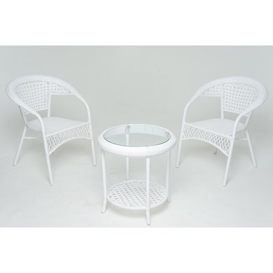 Кофейный набор: стол GG-04-05 и 2 кресла GG-04-04 белый