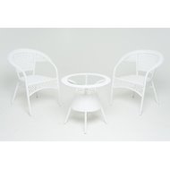Кофейный набор: стол GG-04-07 и 2 кресла GG-04-04 белый