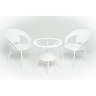 Кофейный набор: стол GG-04-07 и 2 кресла GG-04-06 белый
