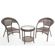 Кофейный набор: стол GG-04-05 и 2 кресла GG-04-04 коричневый