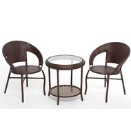 Кофейный набор: стол GG-04-05 и 2 кресла GG-04-06 коричневый