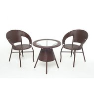 Кофейный набор: стол GG-04-07 и 2 кресла GG-04-06 коричневый