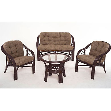 Дачный набор мебели 01-90 натуральный ротанг, темный коньяк