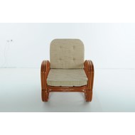 Кресло для дачного набора 01- 06B натуральный ротанг, коньяк