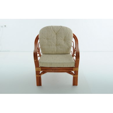 Кресло для дачного набора 01- 14В натуральный ротанг, коньяк