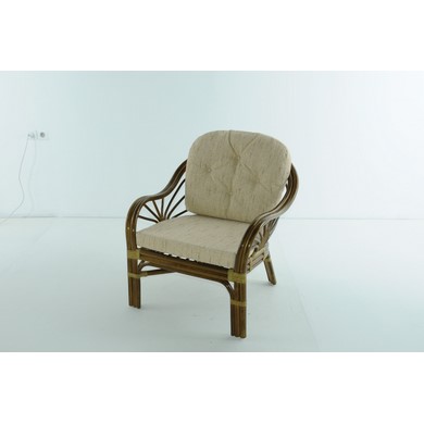 Кресло для дачного набора 01- 14В натуральный ротанг, олива