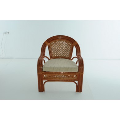Кресло для дачного набора 01- 15B натуральный ротанг, коньяк