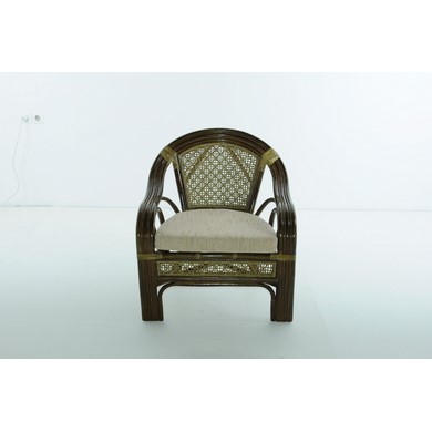 Кресло для дачного набора 01- 15B натуральный ротанг, олива