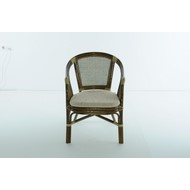 Кресло для дачного набора 02-06B натуральный ротанг, олива