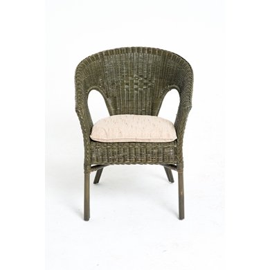 Кресло для дачного набора 02-08B натуральный ротанг, олива