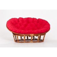 Кресло Mamasan (в комплекте красная подушка) 23-02 натуральный ротанг, коньяк