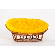 Кресло Mamasan (в комплекте желтая подушка) 23-02 натуральный ротанг, коньяк