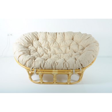 Кресло Mamasan (в комплекте белая подушка) 23-02 натуральный ротанг, мед