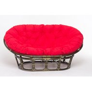 Кресло Mamasan (в комплекте красная подушка) 23-02 натуральный ротанг, олива