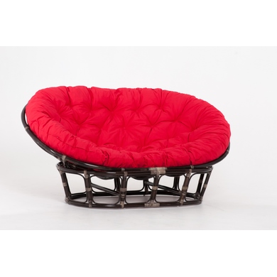Кресло Mamasan (в комплекте красная подушка) 23-02 натуральный ротанг, темный коньяк