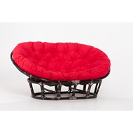 Кресло Mamasan (в комплекте красная подушка) 23-02 натуральный ротанг, темный коньяк