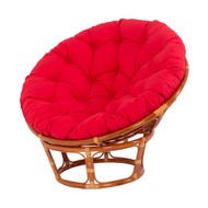 Кресло Papasan (в комплекте красная подушка) 23-01 натуральный ротанг, коньяк