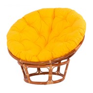 Кресло Papasan (в комплекте желтая подушка) 23-01 натуральный ротанг, коньяк